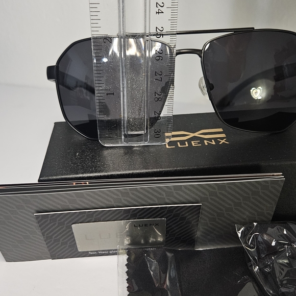 LUENX Sunglasses for Men Square Polarized Polygon Lens - UV 400 Protection with - Picture 11 of 12